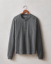 Men's Long Sleeve Broken-In Premium Slub Henley - Washed Black